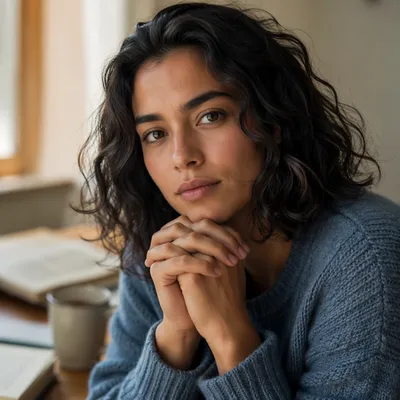 Contemplative Portrait by Soft Window Light