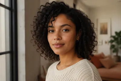 Mixed Race Woman by Window Portrait
