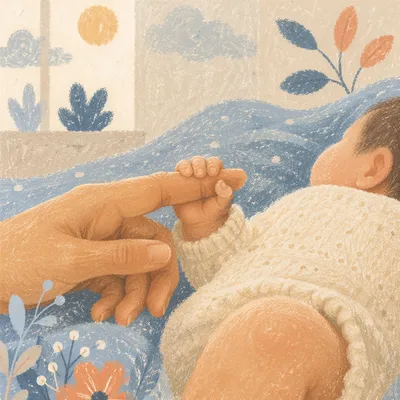 Tender Newborn Hand Holding Mother Finger