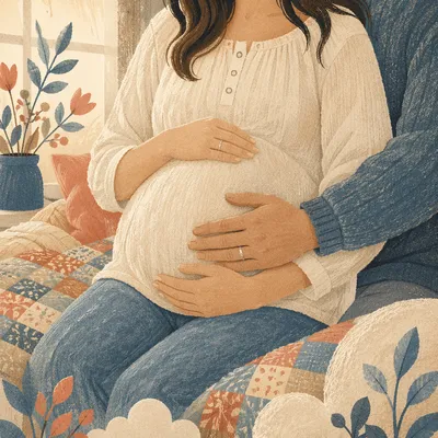 Tender Hands on Expectant Mother Belly