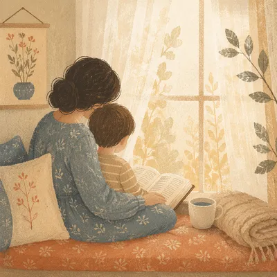 Tender Mother and Child Morning Devotion