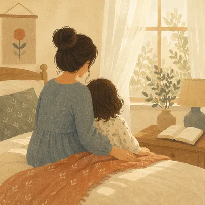 Tender Mother and Child Morning Bonding
