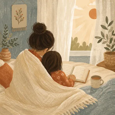 Tender Mother and Child Morning Devotion
