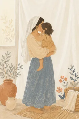 Tender Mother and Child Embrace