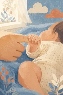 Tender Newborn Hand Holding Mother Finger