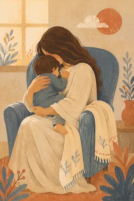 Tender Mother and Child Embrace