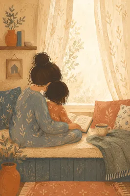 Tender Mother and Child Morning Devotion