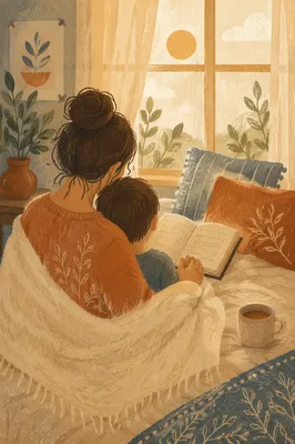 Tender Mother and Child Morning Devotion