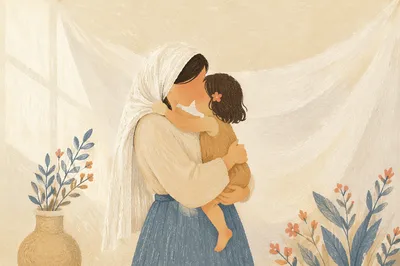 Tender Mother and Child Embrace