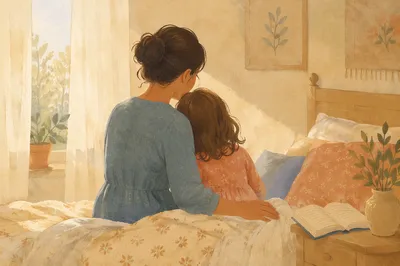 Tender Mother and Child Morning Bond