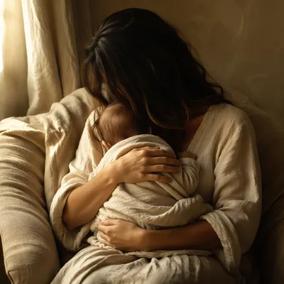 Tender Mother and Infant Embrace