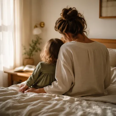 Tender Mother and Child Morning Bonding