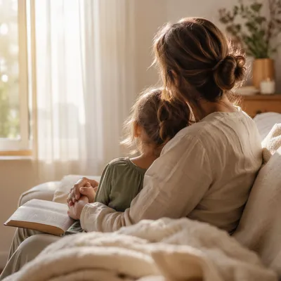 Mother and Child by Sunlit Window