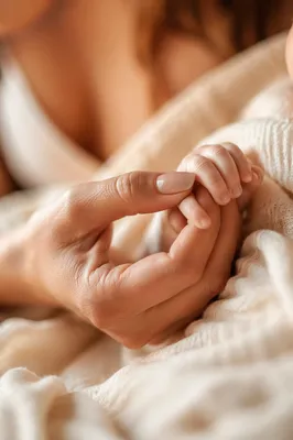 Tender Mother and Newborn Hand Bond