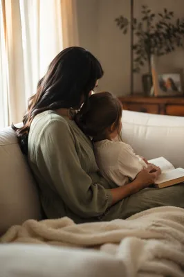 Mother and Child by Sunlit Window