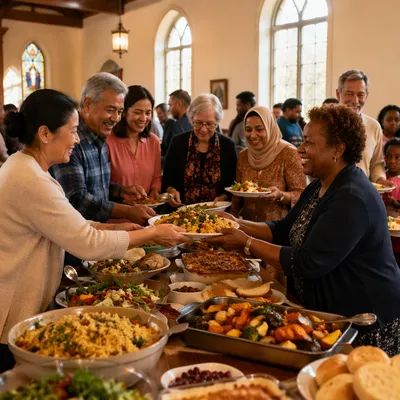 Multicultural Community Meal in Church Hall