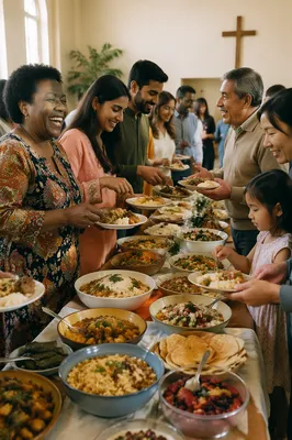 Multicultural Potluck in Bright Fellowship Hall