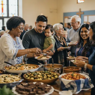 Multicultural Church Potluck Fellowship Gathering