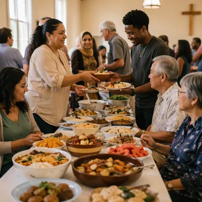 Multicultural Church Potluck Fellowship Gathering