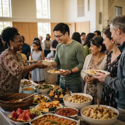 Multicultural Church Potluck Fellowship Gathering