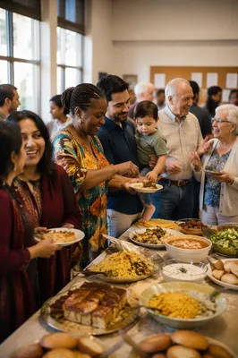 Multicultural Church Potluck Fellowship Gathering