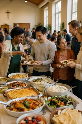 Multicultural Church Potluck Fellowship Gathering