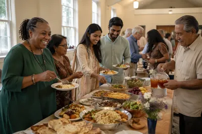 Community Potluck in Bright Fellowship Hall