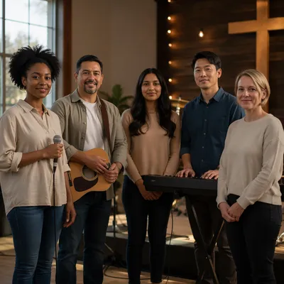 Diverse Worship Team Group Portrait