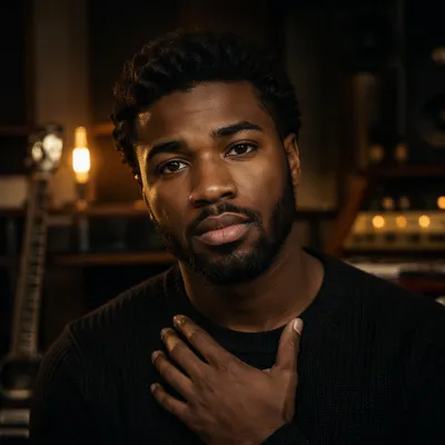 Young Musician Portrait in Recording Studio