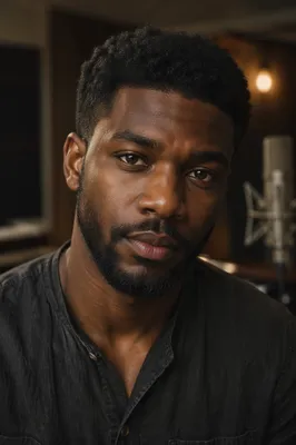 Young Musician Headshot in Recording Studio