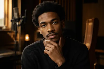 Young Musician Portrait in Recording Studio