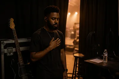 Backstage Musician Praying Before Performance