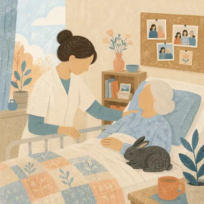 Compassionate Nurse Comforting Elderly Patient