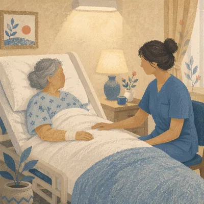 Compassionate Nurse Caring for Elderly Patient