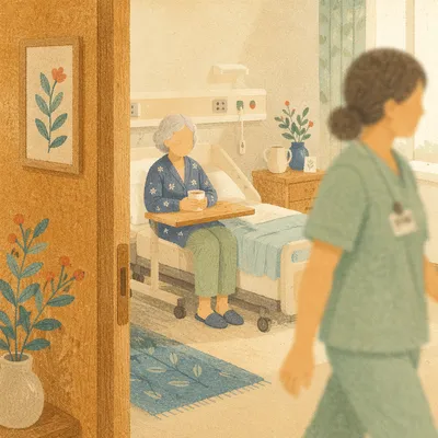 Compassionate Nurse Visiting Elderly Patient