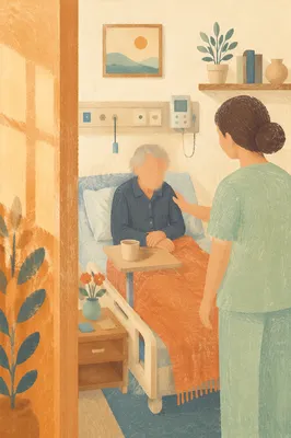 Compassionate Nurse Assisting Elderly Patient