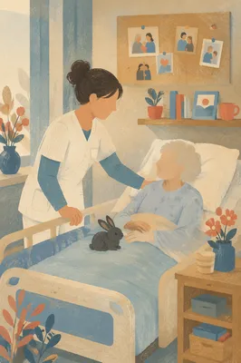 Compassionate Nurse Comforting Elderly Patient