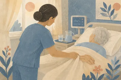 Compassionate Nurse Caring for Elderly Patient