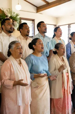 Pacific Islander Choir Singing in Chapel