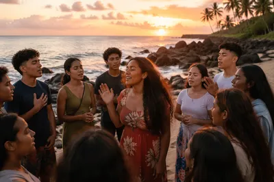 Pacific Islander Youth Gathering on Sunset Beach