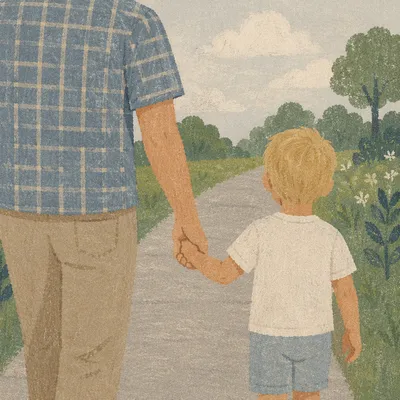 Parent and Child Walking Hand in Hand