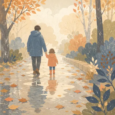 Parent and Child Walking in Trust