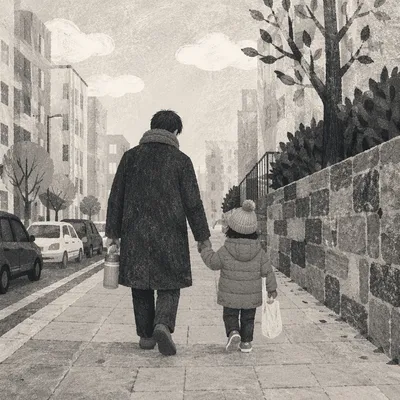 Parent and Child Walking Hand in Hand