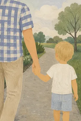 Parent and Child Walking Hand in Hand