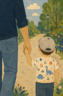 Parent and Child Walking Hand in Hand