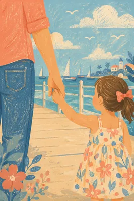 Parent and Child Walking Hand in Hand
