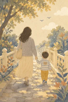 Parent and Child Walking Hand in Hand