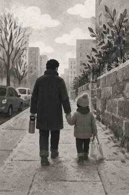 Parent and Child Walking Hand in Hand