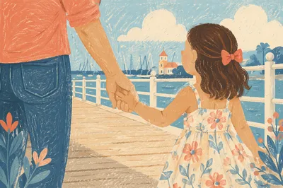 Parent and Child Walking Hand in Hand