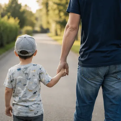 Parent and Child Walking Hand in Hand